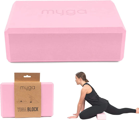 Myga Foam Yoga Block - High Density EVA Foam Block for Yoga, Pilates & Fitness - Ideal for Supporting Poses, Balance & Flexibility - Lightweight, Moisture-Proof & Odour Resistant