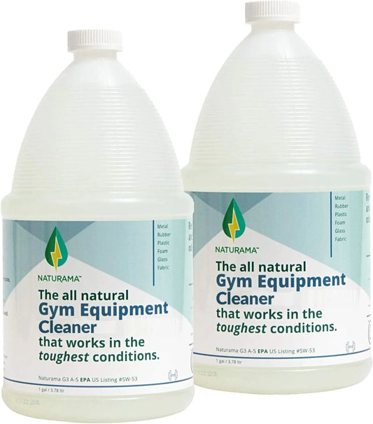 Naturama Yoga Mat Cleaner - Eco-Friendly Gym Equipment Cleaner, Works Great on Exercise Machines, Mats, Sports Gear. Cleans Sweat without Slippery Residue. Unscented and Hypoallergenic. (1G X 2)
