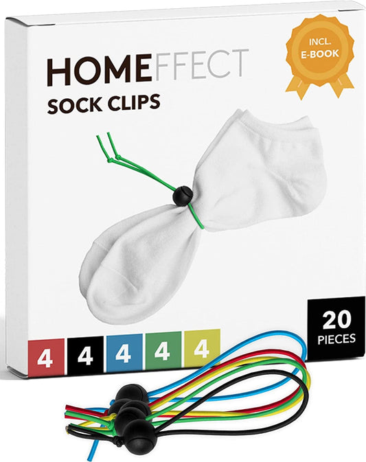 NEW: Homeffect Sock Clips for Laundry - the Amazing Sock Clip for Washing Socks - Laundry Sock Holder for Washing Machine and Dryer - Sock Hanger - Keep Socks Together with the Sock Laundry Organizer
