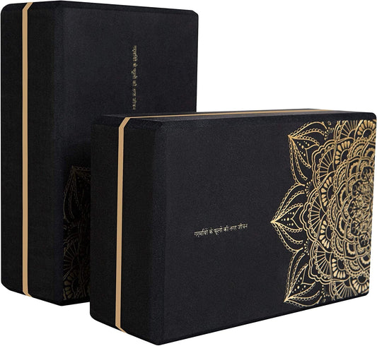 Nuveti Yoga Blocks Set of 2, High Density Yoga Brick Foam Blocks to Improve Strength, Flexibility and Balance Yoga Brick Foam Blocks