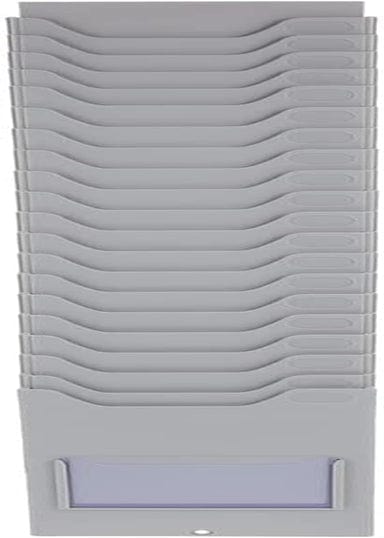 Operitacx Time Card Rack Retractable Time Card Holder 15 Pocket Slots Wall Mounted Expandable Stacking Holder for Office Factory Time Card Machine Attendance Recorder