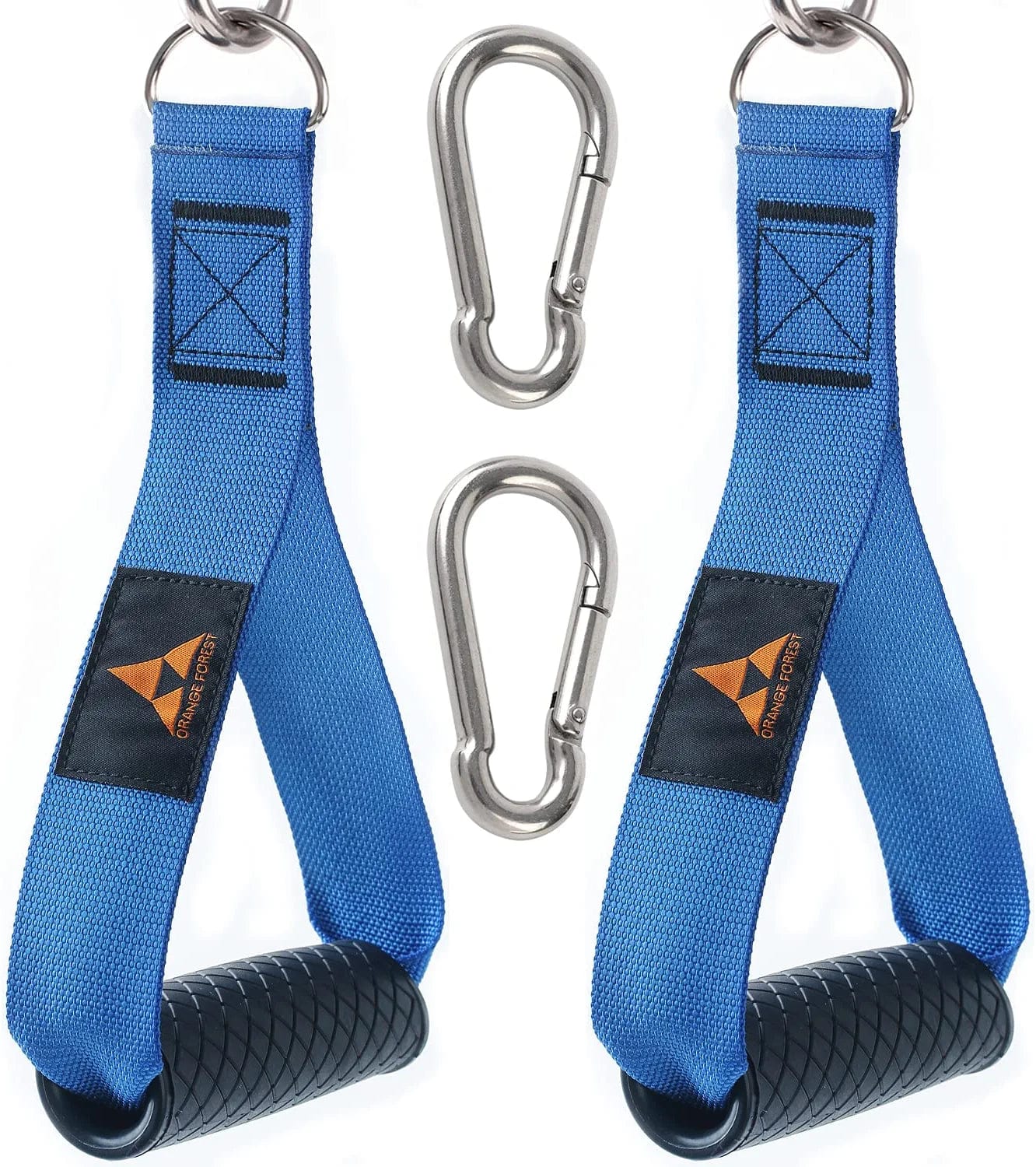 ORANGE FOREST Heavy Duty Exercise Handles for Cable Machines and Resistance Bands,Upgrade Gym Cable Handl Grips Attachment with 2 Carabiner Clips for Total Home Gym