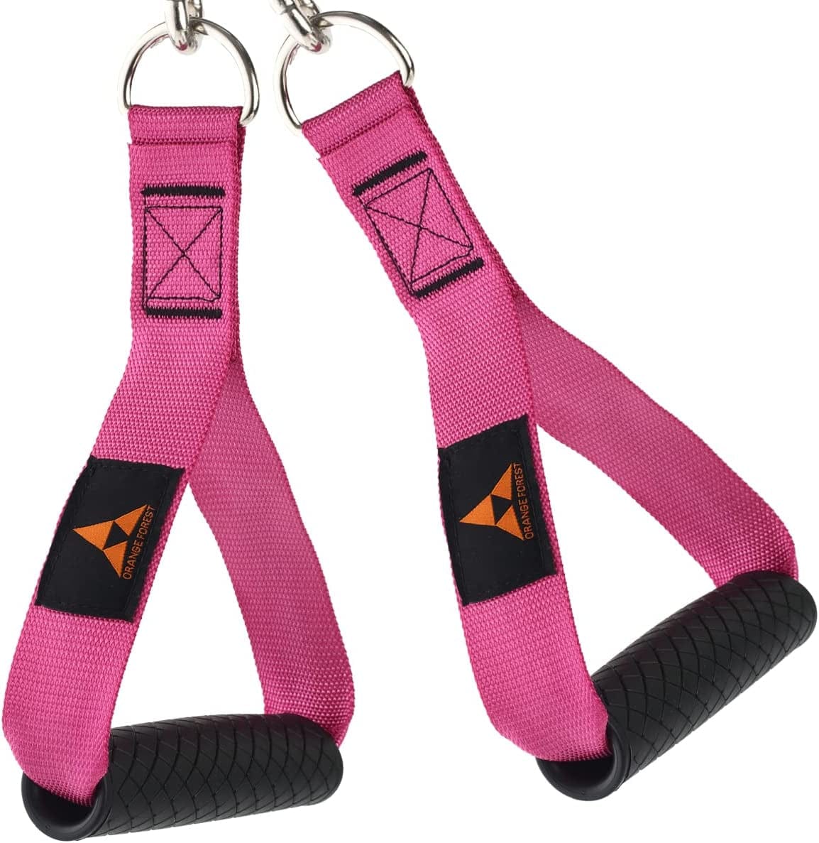 ORANGE FOREST Upgraded Resistance Band Cable Machine Handles,Excellent Ultra Heavy Duty Exercise Handles Rubber Grips,Cable Handles Gym Equipment for Resistance Bands Pulley LAT Pull down System