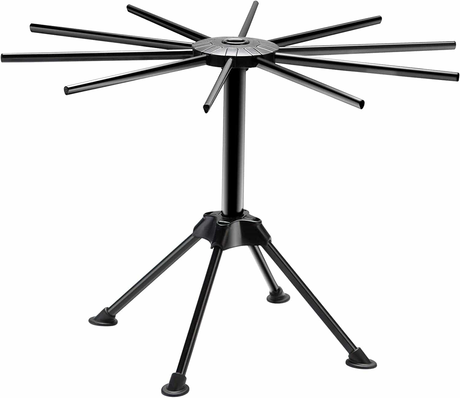 Ourokhome Collapsible Pasta Drying Rack, Plastic Foldable Homemade Fresh Spaghetti Stand Dryer Noodle Hanger for Kitchen with 10 Arms, Stable, Easy Storage, Quickly Set up (White)