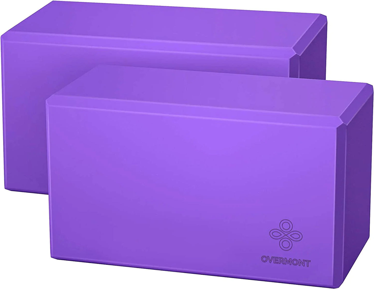Overmont Yoga Block 2 Pack Supportive Latex-Free EVA Foam Soft Non-Slip Surface for General Fitness Pilates Stretching and Meditation