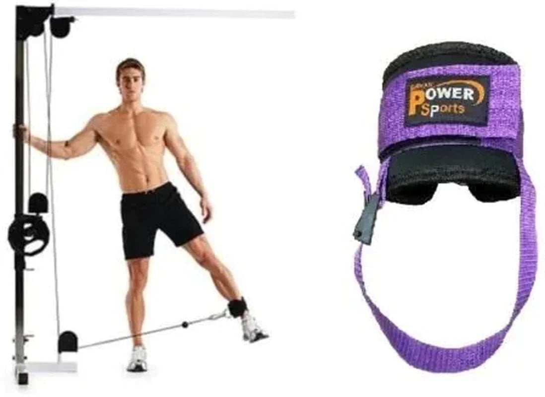 OYSTON Purple Gym Ankle Strap Foot/Flex Ankle Strap Sold Single Cable Multi-Gym Machine Attachment with Padding (Yoga, Pilates, Kickboxing,Training Aid with Adjustable Foot Rest Strap