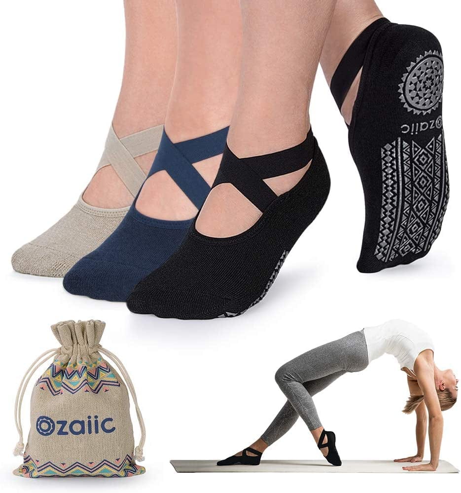 Ozaiic Non Slip Socks for Yoga Pilates Barre Fitness Hospital Socks for Women