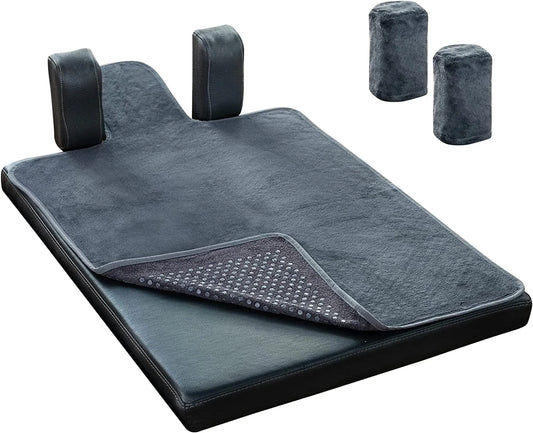 Pilates Reformer Non-Slip Mat Towel (Included 2 Pcs Shoulder Block Covers) (Dark Grey), Multi Colors