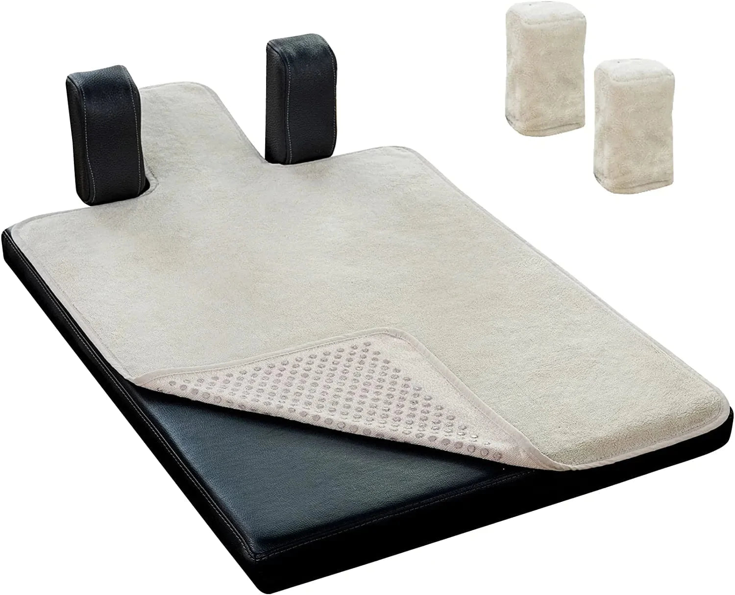 Pilates Reformer Non-Slip Mat Towel (Included 2 Pcs Shoulder Block Covers) (Dark Grey), Multi Colors