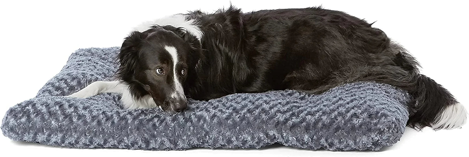 Plush Pet Bed and Dog Crate Pad, X-Small, 23 X 18 X 2.5 Inches, Gray Swirl