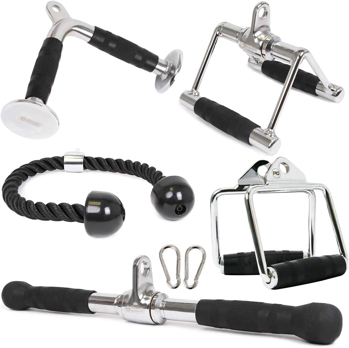 POWER GUIDANCE Triceps Pull down Attachment, Cable Machine Accessories for Home Gym, LAT Pull down Attachment Weight Fitness