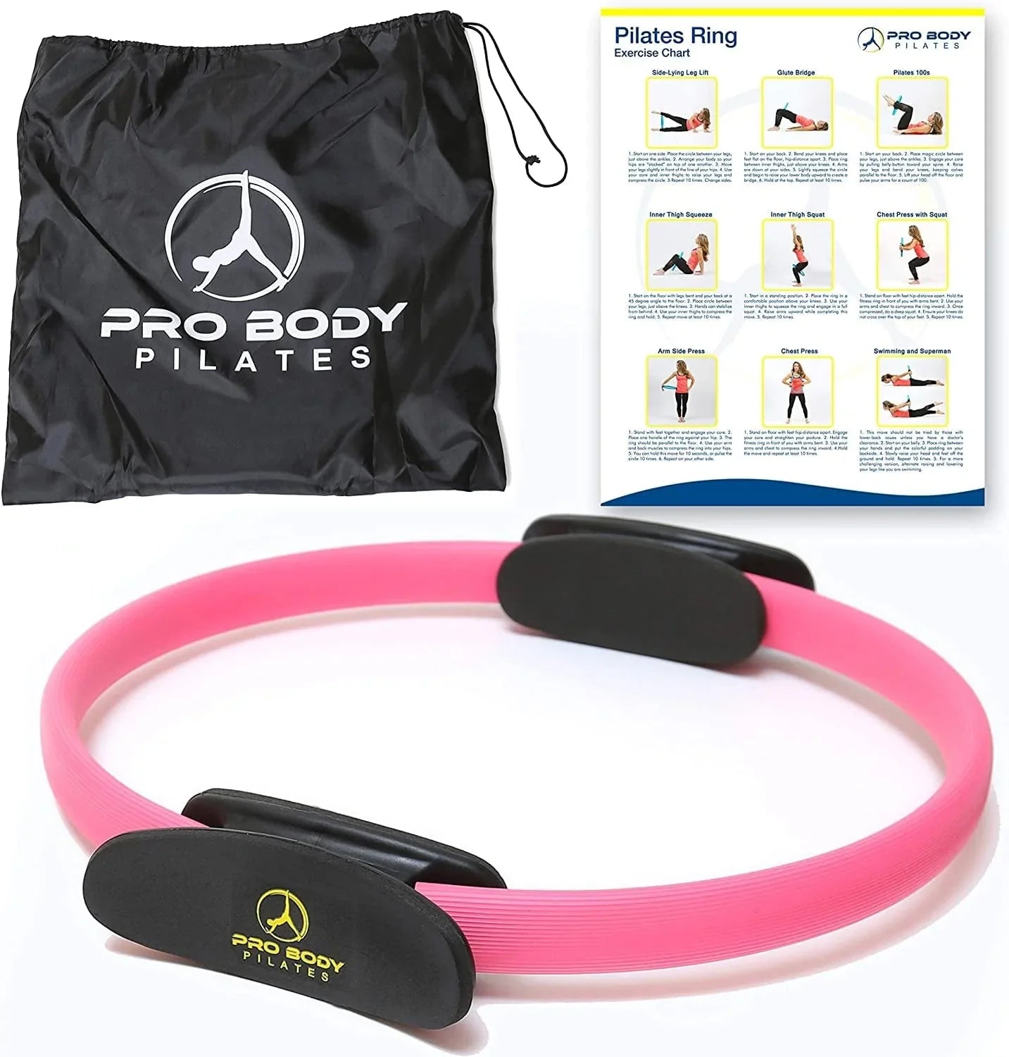 Probody Pilates Ring Circle, Fitness Ring Magic Circle, Pilates Ring 14 Inch for Thigh Workout, Yoga Ring Thigh Toner, Inner Thigh Exercise Equipment for Women, Pilates Equipment Thigh Master