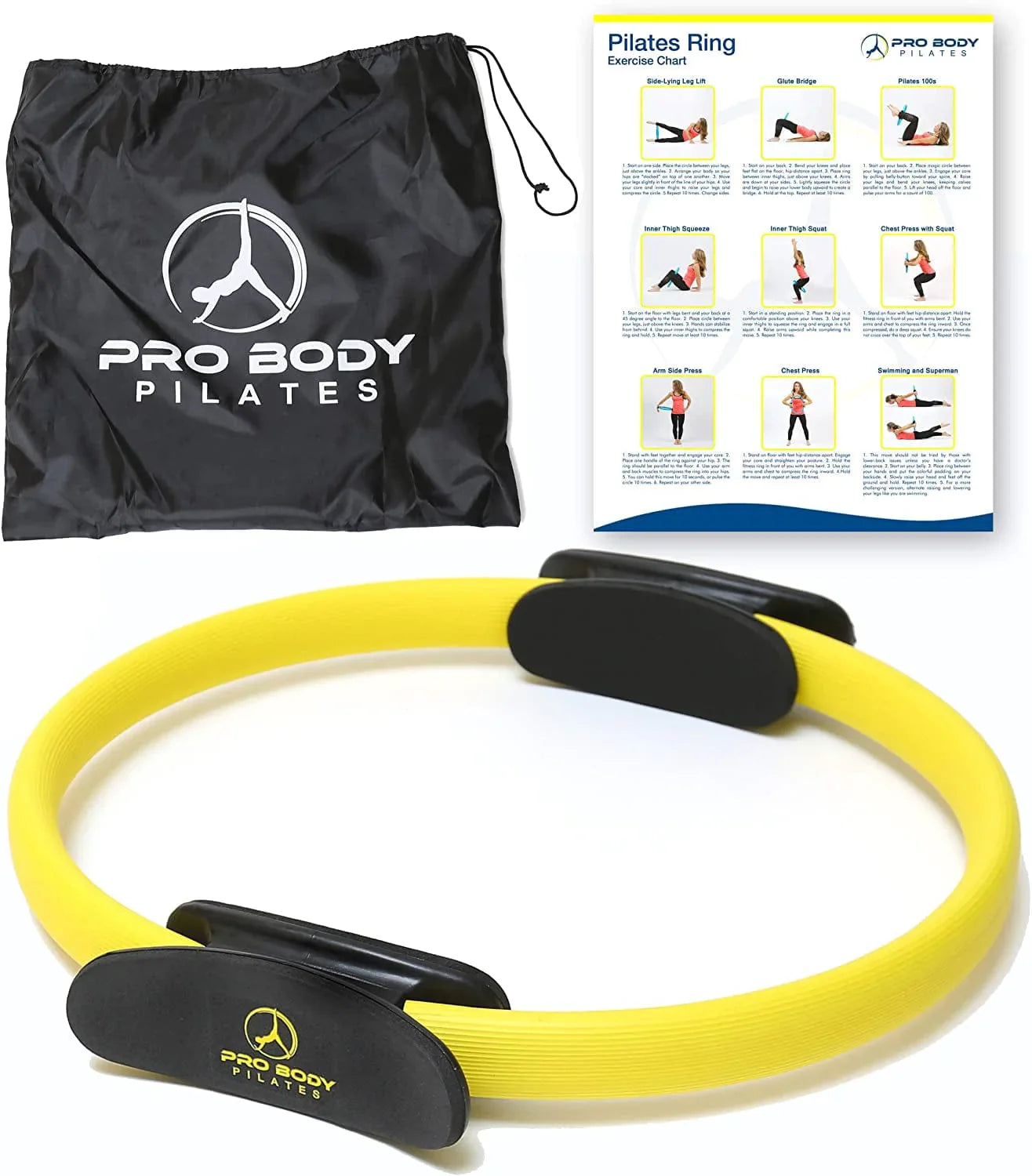 Probody Pilates Ring Circle, Fitness Ring Magic Circle, Pilates Ring 14 Inch for Thigh Workout, Yoga Ring Thigh Toner, Inner Thigh Exercise Equipment for Women, Pilates Equipment Thigh Master