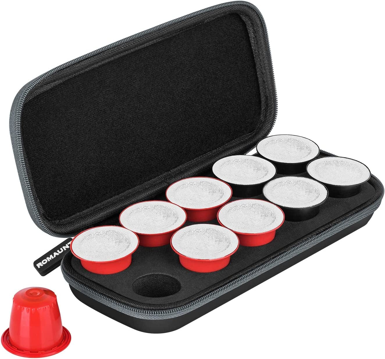 Protective Carrying Case for Nespresso & Compatible Capsules Portable Espresso Maker Coffee Pod Holder Pu Hard Shell Portable Holds 8 Pods Brown