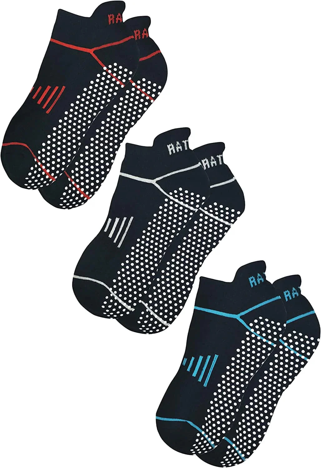 RATIVE anti Slip Non Skid Barre Yoga Pilates Hospital Socks with Grips for Adults Men Women
