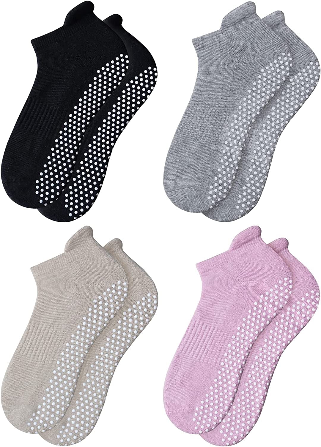 RATIVE anti Slip Non Skid Barre Yoga Pilates Hospital Socks with Grips for Adults Men Women