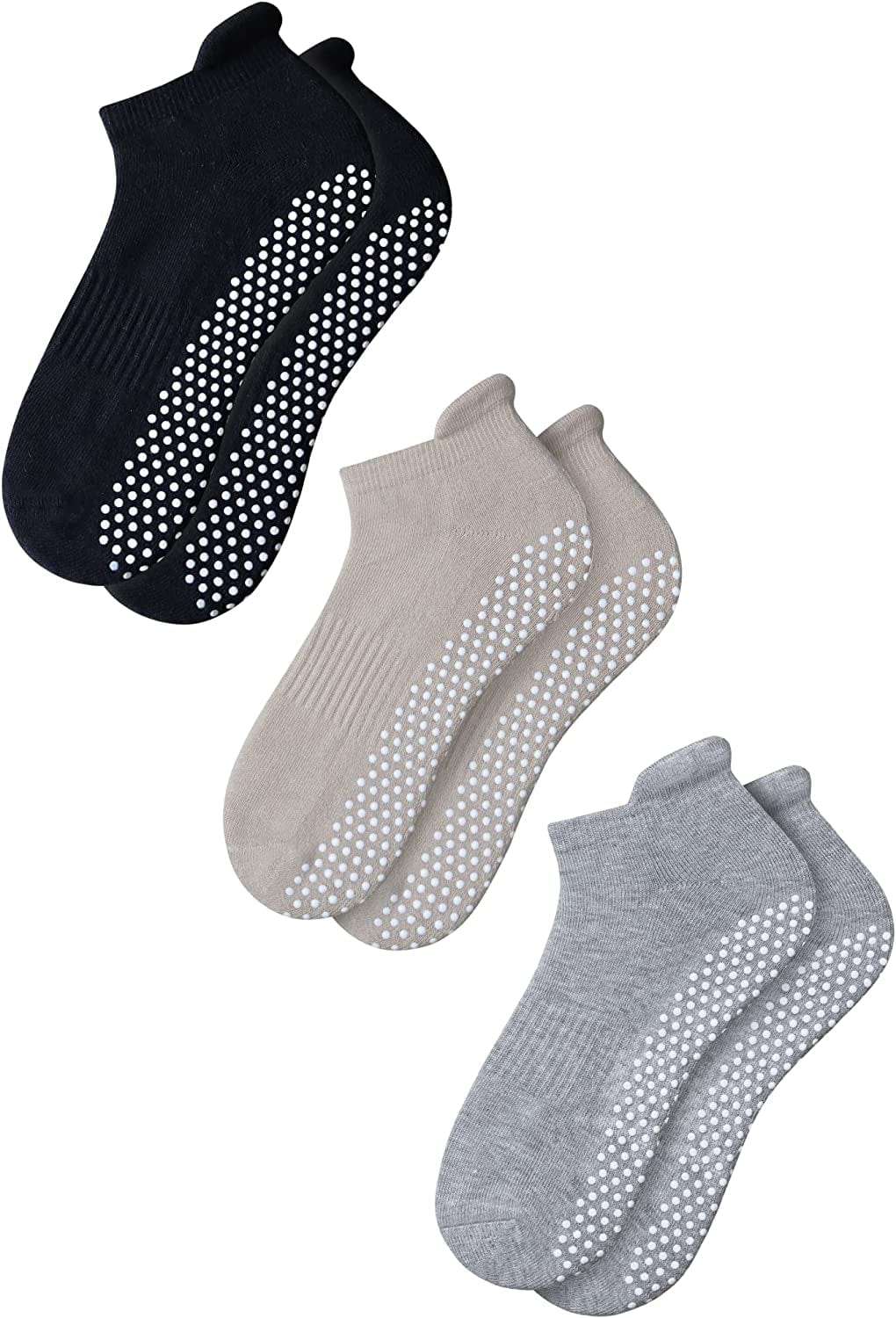 RATIVE anti Slip Non Skid Barre Yoga Pilates Hospital Socks with Grips for Adults Men Women