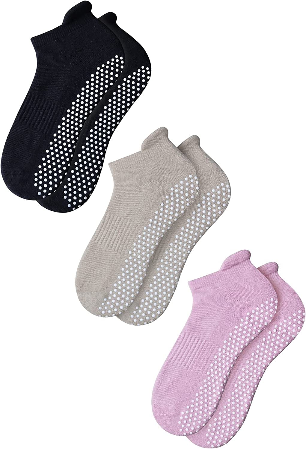 RATIVE anti Slip Non Skid Barre Yoga Pilates Hospital Socks with Grips for Adults Men Women