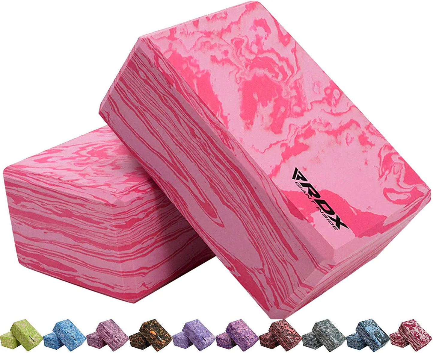 RDX Yoga Block Set, High-Density Eva Foam,Non-Slip Brick for Pilates Flexibility Body Balance, Easy Grip Surface for Stability Strength Training Deepen Poses Exercise Office Home Gym, 23X15X9.8Cm
