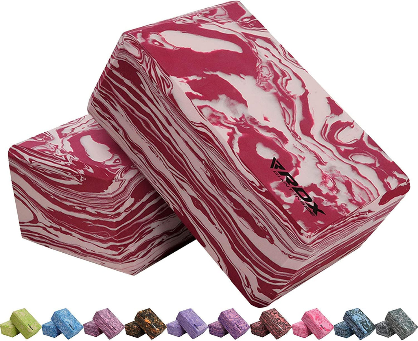 RDX Yoga Block Set, High-Density Eva Foam,Non-Slip Brick for Pilates Flexibility Body Balance, Easy Grip Surface for Stability Strength Training Deepen Poses Exercise Office Home Gym, 23X15X9.8Cm