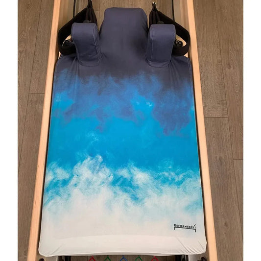 Reformerfit Pilates Towel/Cover with Total Coverage for Most Reformer Types - the Universal - Fitted End (Stormy Beach)