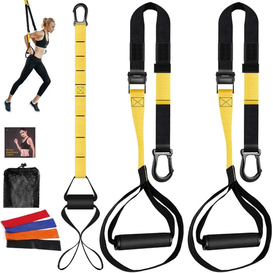 Resistance Training Kit, 2 Adjustable Resistance Bands with Handles + 1 Door Anchor + 4 Resistance Loop Bands, Bodyweight Resistance Bands for Working Out Hold up to 900 Lbs Home Gym Equipment