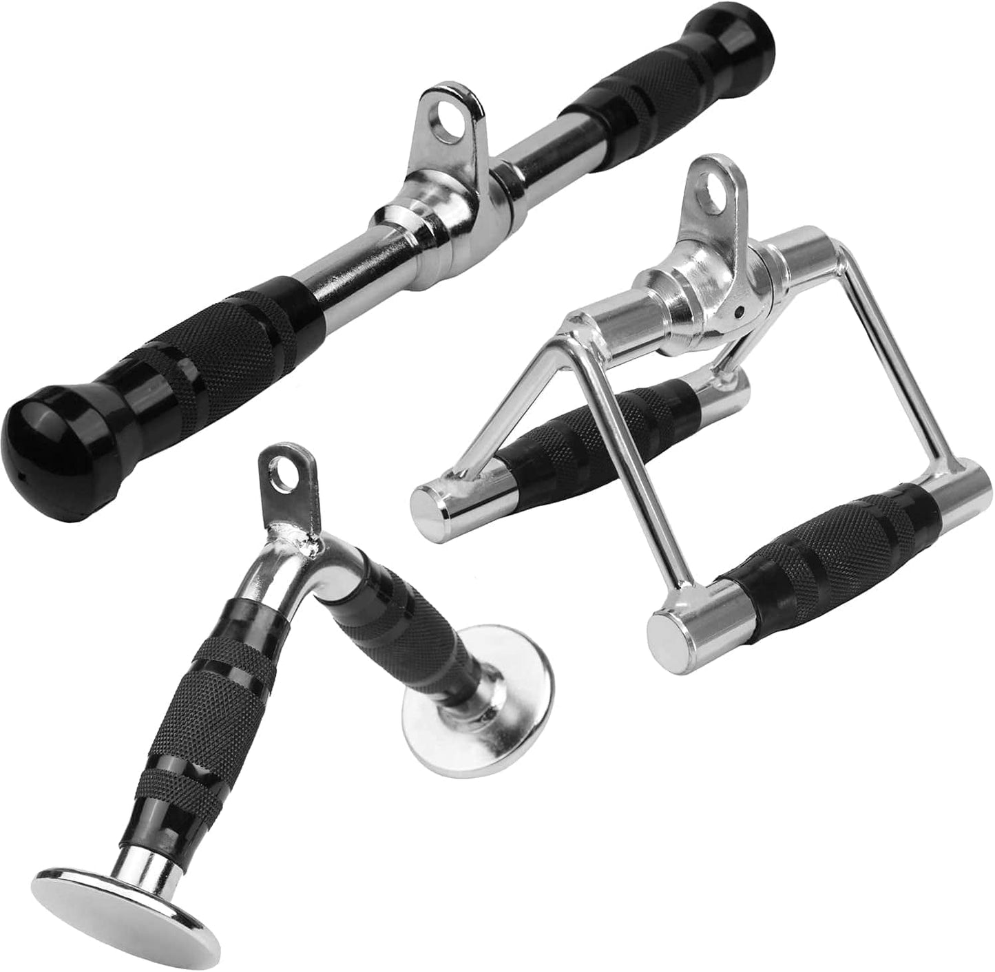 RIGERS Combo Tricep Push down Machine Attachments Cable Machine Accessories, V Handle with Rotation, Rotating Bar, Tricep Rope, V-Shaped Bar Rubber