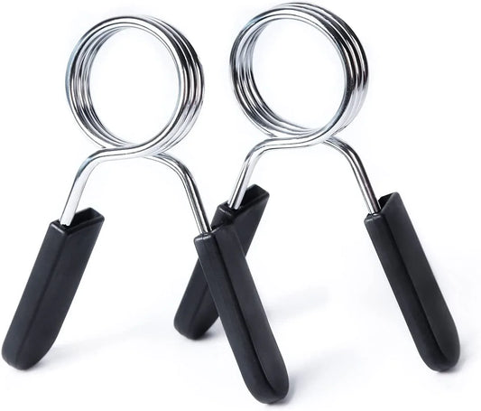 Ritfit Olympic Barbell Clamps, 2-Inch Spring Clip Collars with Easy Plastic Handle - a Pair Weightlifting Accessory for Barbell & Dumbbell Handle Locking Clip Clamps