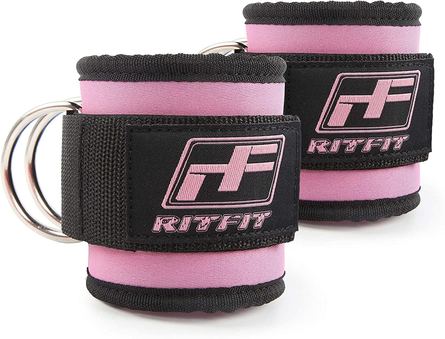 Ritfit Padded Ankle Strap for Cable Machine,Strong Hook and Loop,Reinforced 3 D-Ring/Double D-Ring, Adjustable Comfort Fit Neoprene - Premium Ankle Cuffs to Enhance Abs, Glute & Leg Workouts…