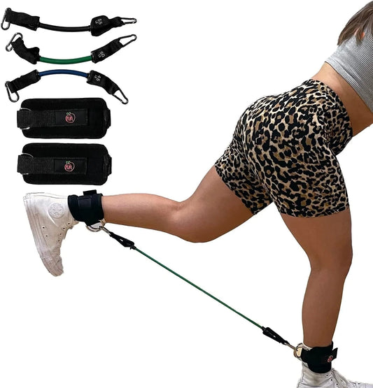 Ryan Read Ankle Resistance Bands with Cuffs - High-Quality Ankle Tube Bands for Working Out, Kickbacks, and Glute Exercises - Easily Attach Our Ankle Straps to the Included Bands or Cable Machine