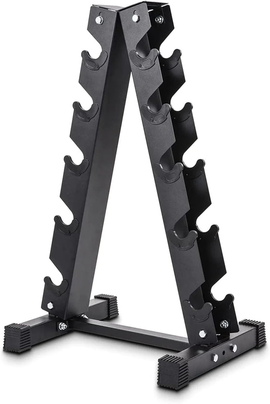 S.Y. Home & Outdoor A-Frame Dumbbell Rack Stand Only, 5 Tier Steel Weight Rack for Dumbbells Suitable for Home Gym Accessories, (300 Lbs Weight Capacity)
