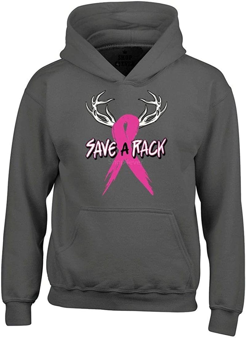 Shop4Ever save a Rack Hoodie Breast Cancer Awareness Sweatshirts