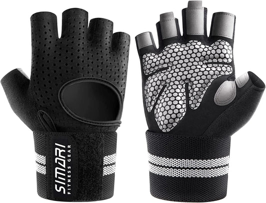SIMARI Workout Gloves Men and Women Weight Lifting Gloves with Wrist Wraps Support for Gym Training, Full Palm Protection for Fitness, Weightlifting, Exercise, Hanging, Pull Ups