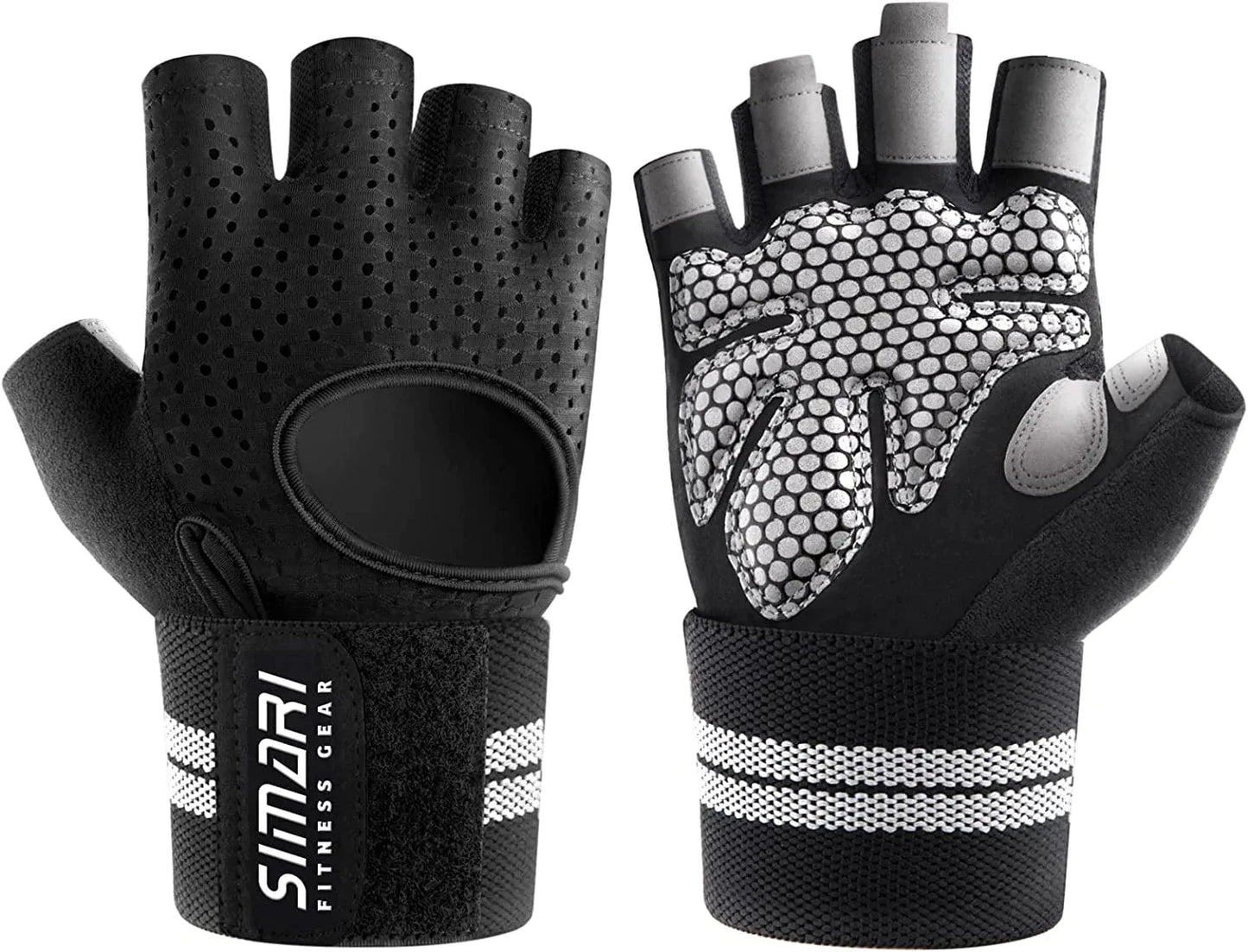SIMARI Workout Gloves Men and Women Weight Lifting Gloves with Wrist Wraps Support for Gym Training, Full Palm Protection for Fitness, Weightlifting, Exercise, Hanging, Pull Ups