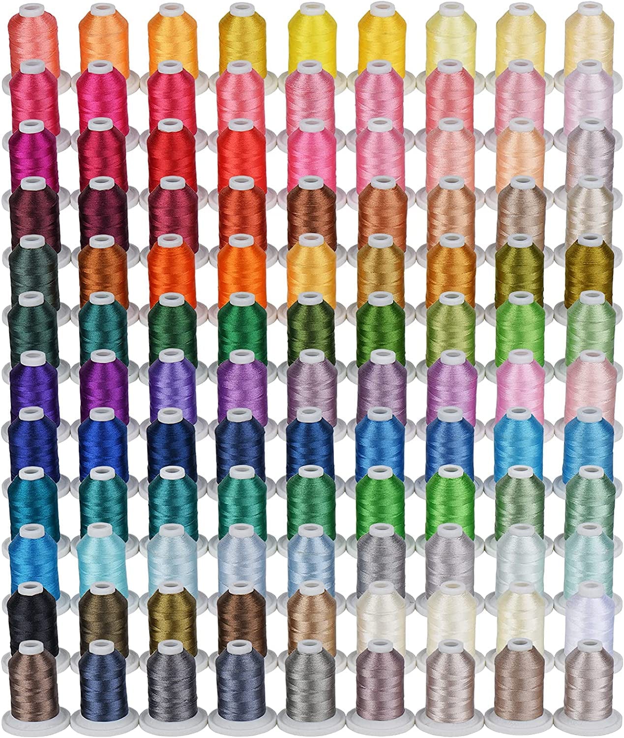 Simthread Embroidery Thread with Storage Box - 12 Options - 800 Yards/Spools, 9 Regular Colors for Embroidery and Sewing Machine