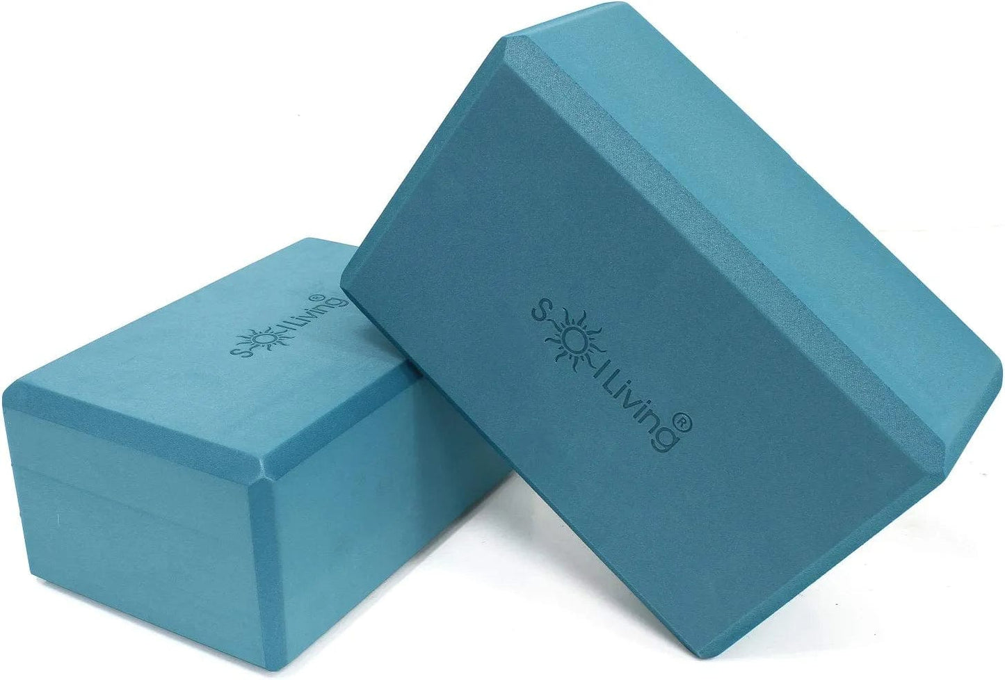 Sol Living Yoga Blocks 2 Pack High Density EVA Foam Yoga Cushion Stretching Pilates Meditation Exercise Equipment Support Deepen Poses Odor Free Non Slip Yoga Accessories - 4" X 6" X 9"