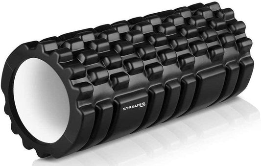 STRAUSS Deep Tissue Massage Foam Roller, 33 Cm, (Black)