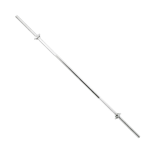 60'' Chrome Barbell Bar, 1'' Diameter Threaded w/ Ring Collar