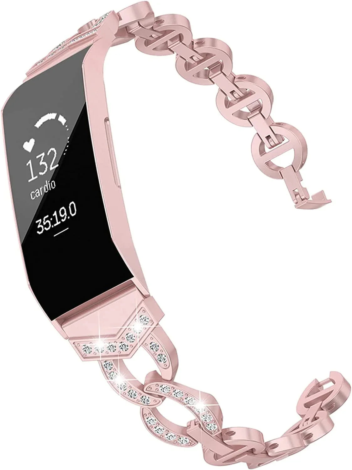 TOYOUTHS Compatible with Fitbit Charge 4 Bands/Charge 3 Bands for Women, Premium Metal Straps Bling Bracelet Wristbands Cute Accessories Replacement Bands for Fitbit Charge 4 Bands for Women, Silver