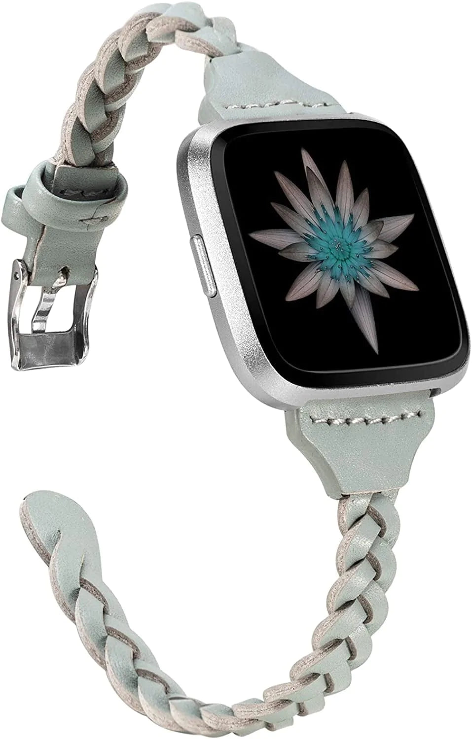 TOYOUTHS Leather Bands Compatible with Fitbit Versa/Versa 2/Versa Lite & Special Edition for Women Men Slim Handmade Weave Wristband Braided Strap Replacement Bracelet Accessories