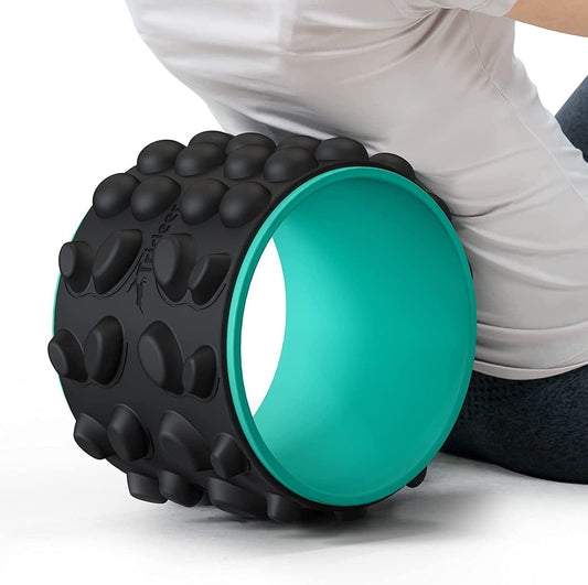 Trideer Back Roller - Foam Roller for Back with 2 Different Depths Massage Bumps, Back Massager for Back Pain Relief, Back Stretcher for Muscle Release & Spine Stretch - 7.5" W X 11" H