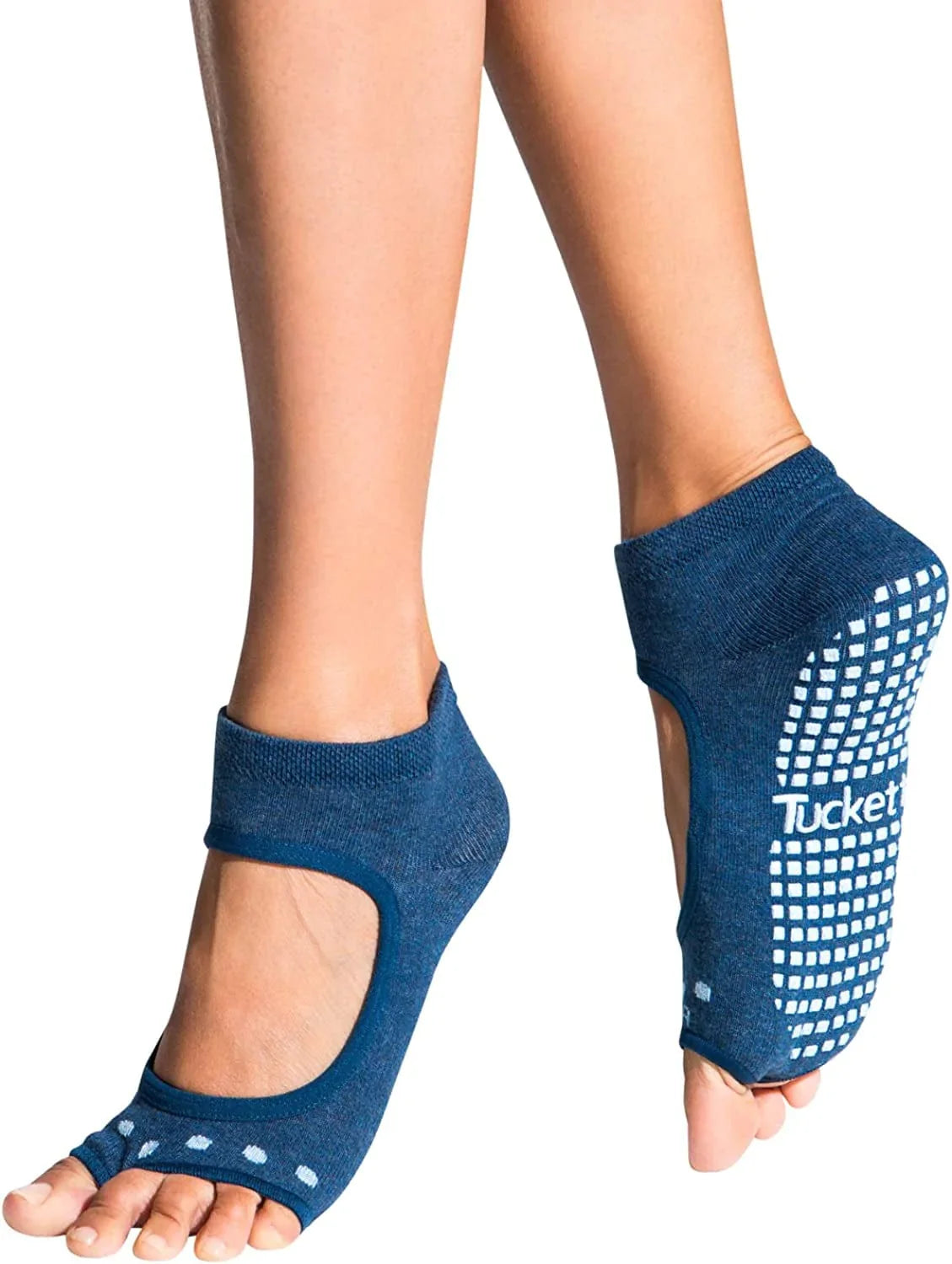 Tucketts Anklet Toeless Non-Slip Grip Socks - Yoga, Barre, Pilates, Home & Leisure - 1 Pair, Size 5-9