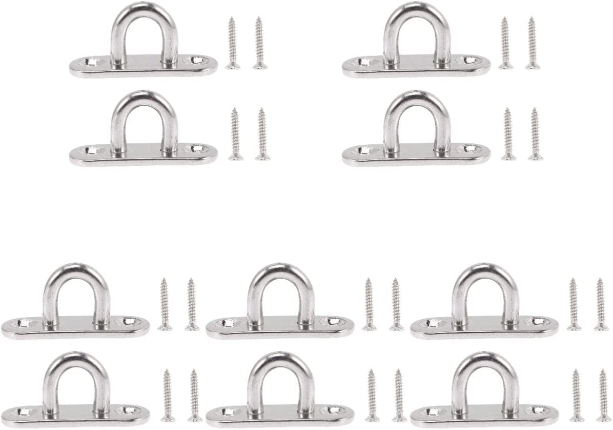 ULTECHNOVO 10Sets Chair Metal with Anchor Hooks Indoor Eye Suspension Mount Screw Trainer Wall Hammock Heavy Outdoor for Plate Duty Hanging Screws Bracket Stainless Swing Steel Gym Hardware