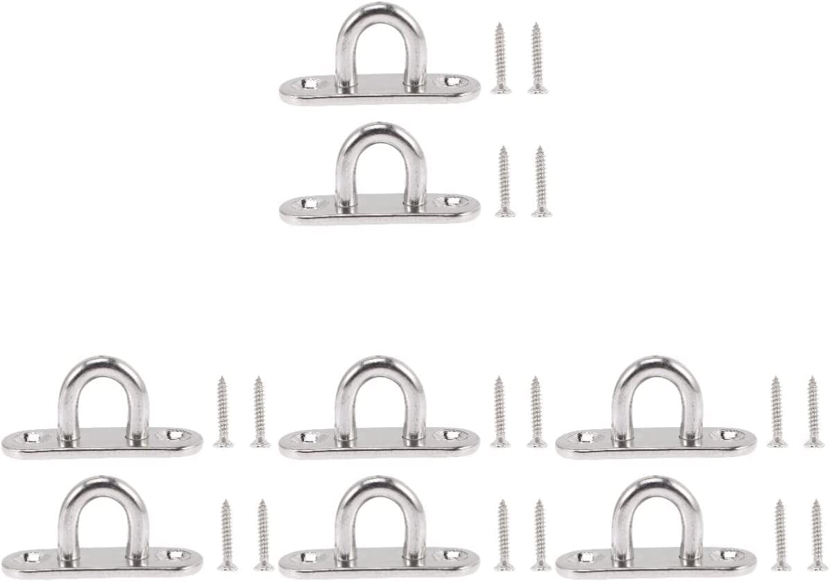 ULTECHNOVO 10Sets Chair Metal with Anchor Hooks Indoor Eye Suspension Mount Screw Trainer Wall Hammock Heavy Outdoor for Plate Duty Hanging Screws Bracket Stainless Swing Steel Gym Hardware