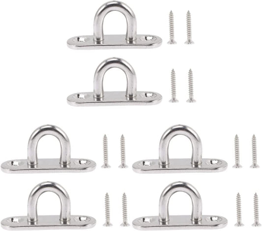 ULTECHNOVO 4Sets Mount Swing Strap Hanging Chair Steel Ceiling Duty Plate with Stainless Screws Eye Metal Wall Gym Hooks Indoor Hardware Hammock Bracket Screw Trainer Heavy Outdoor For