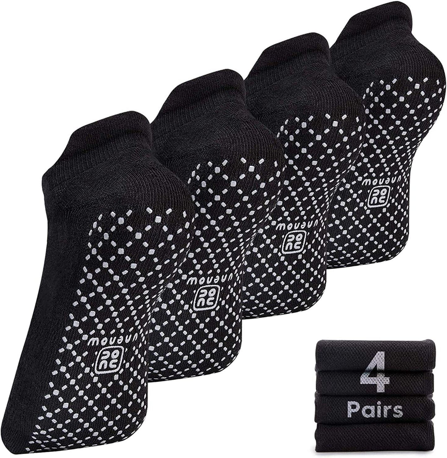 Unenow Unisex Non Slip Grip Socks with Cushion for Yoga, Pilates, Barre, Home & Hospital
