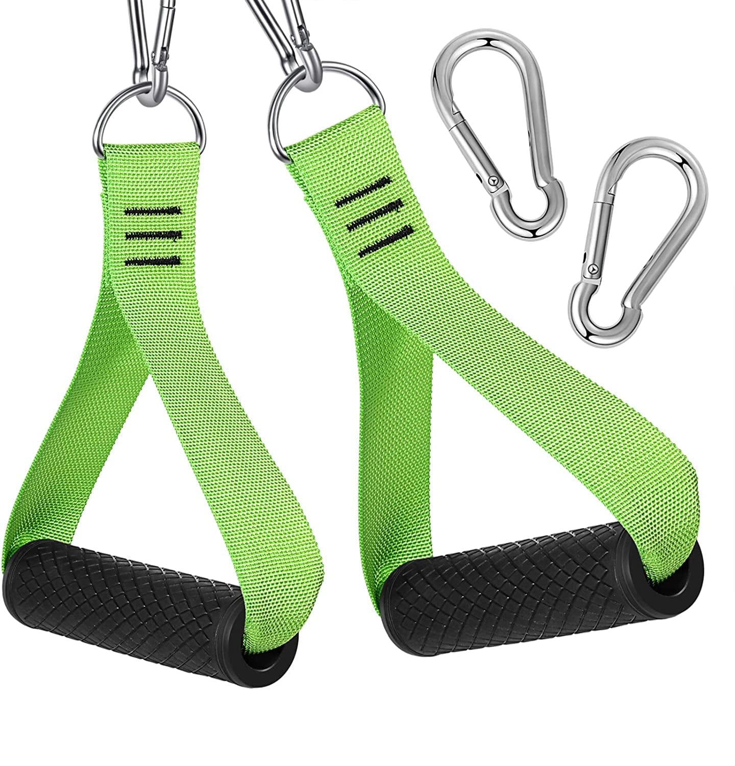 Upgraded Exercise Handles Cable Machine - Heavy Duty Resistance Bands Handles Replacement Pull Handles Foam Handle Grips, with Durable Carabiners for Fitness Bands Workout Strength Trainer, (1 Pair)