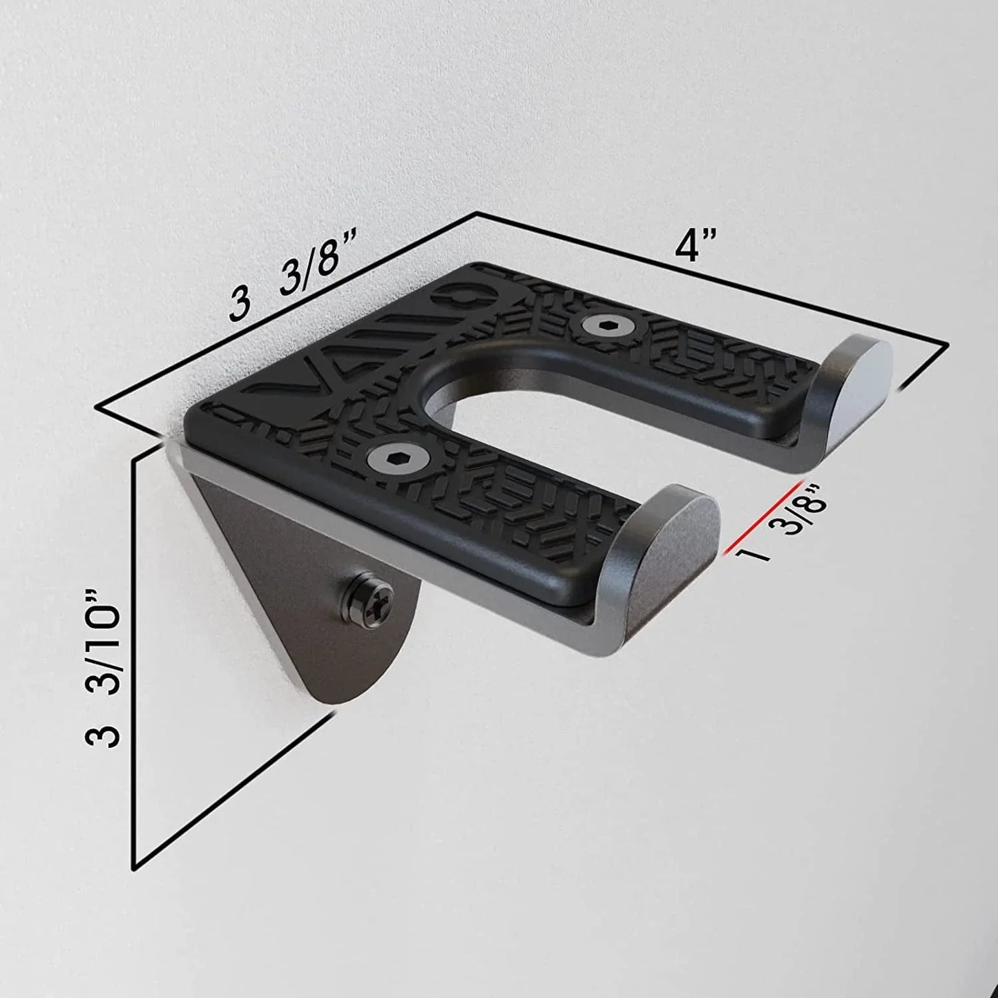 VAIIO Single Olympic Barbell Hanger,Garage Gym Bar Wall Rack,Vertical Barbell Mount Rack,Black Powder Coated,Space Saving Commercial or Home Gym Accessory,Holds under 33Mm Bar Size