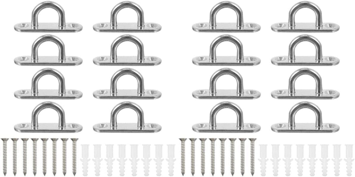 VILLCASE 16 Pcs Marine Hooks Staple Trainer Stainless Hammock Steel Air Bracket Silver Suspension Gym Ceiling Hook for Swing Home Wall Plates Fixed Hardware Strap Anchor Mount