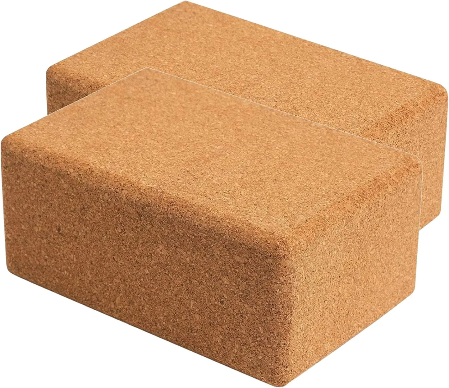 Volcano Cork Yoga Blocks 2 Pack Set -Natural Cork from Portugal, 9"X6"X4" Yoga Blocks Non-Slip&Anti-Tilt for Women| Men, Lightweight, Odor-Resistant| Moisture-Proof, Perfect Yoga Equipment